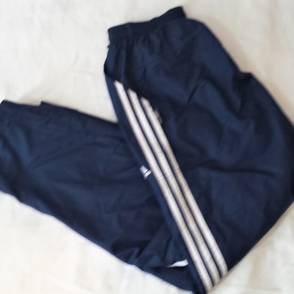 blue adidas wind pants